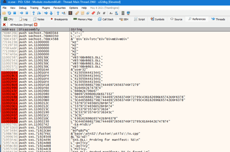 sn.ocx breakpoints