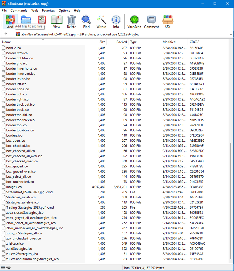 Winrar malicious directory