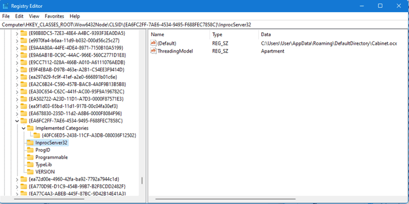 Malicious COM object