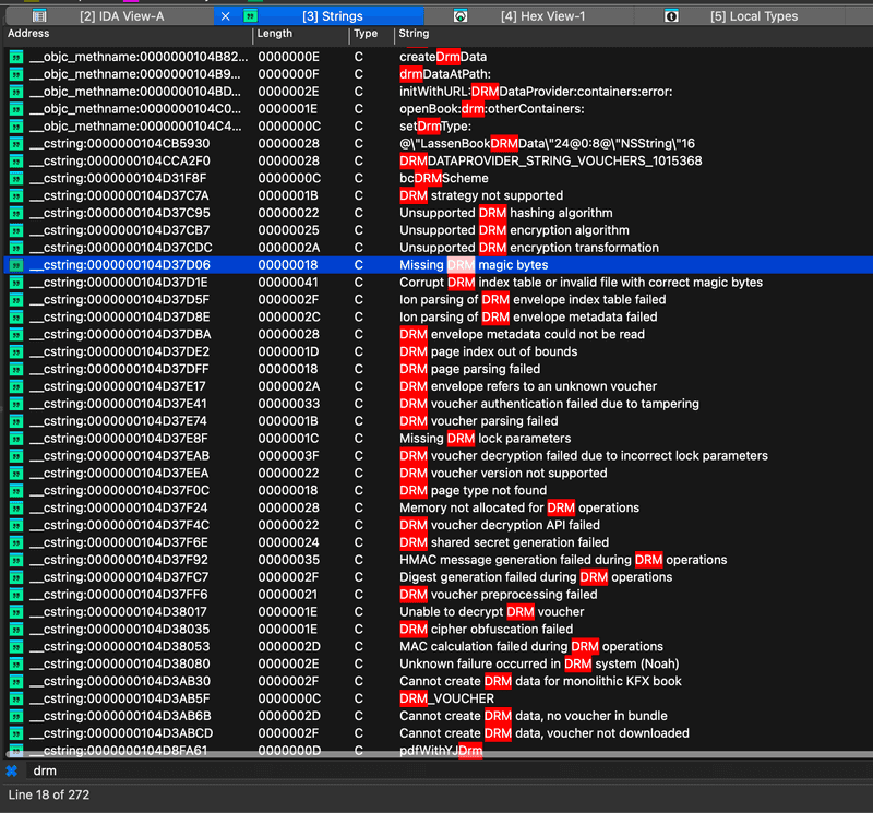 drm error messages in the binary