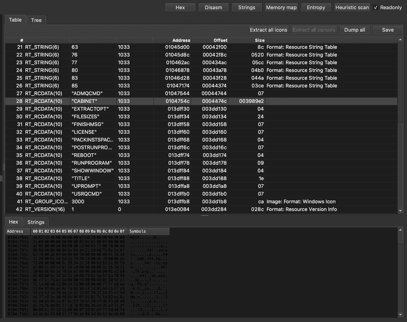 Images.ico resource table
